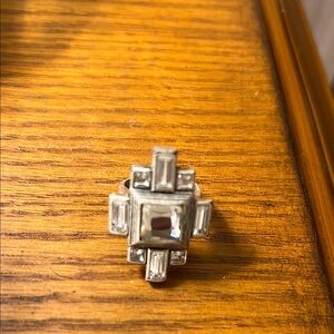 Lia Sophia Silver Geometric Art Deco Ring